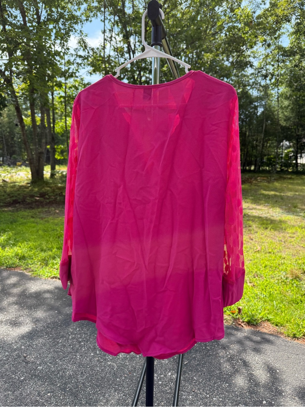 Fuchsia Split-Neck Button Tunic - Picture 5 of 6